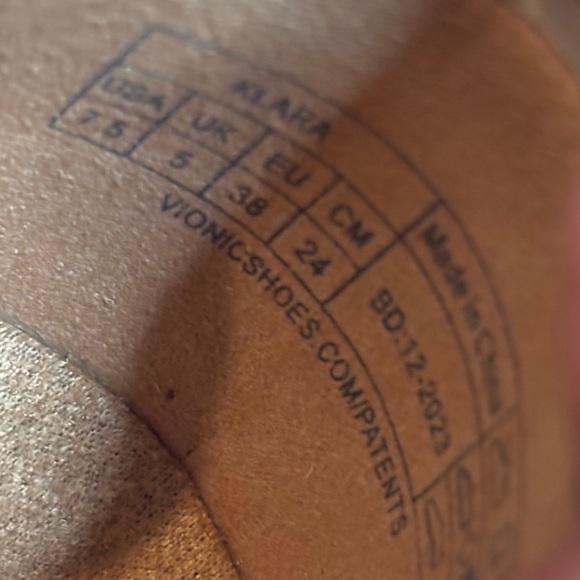 Vionic Klara Shimmer Gold Bow Flats 7.5 - Picture 8 of 9